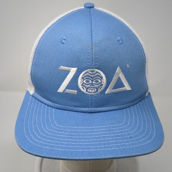 ZOA Snapback Mesh Back Trucker Hat Blue One Size Embroidered Colorblock - Picture 2 of 10